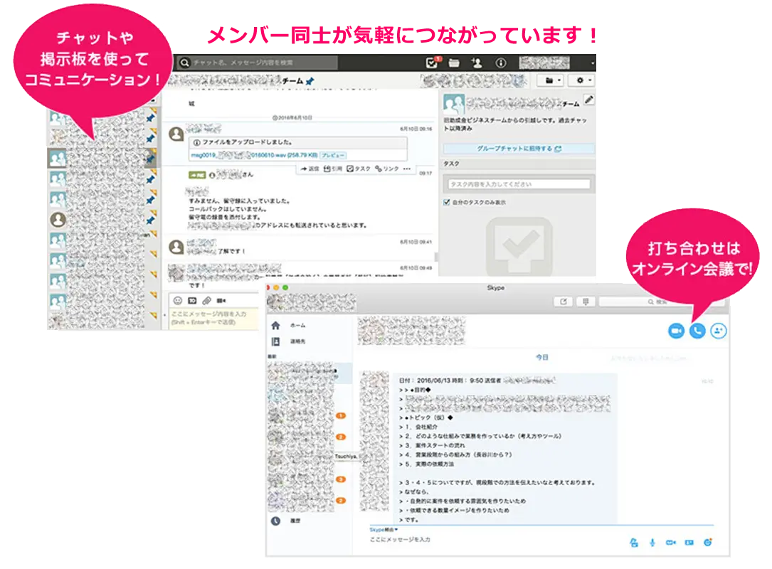 チャットや掲示板を使ってコミュニケーション